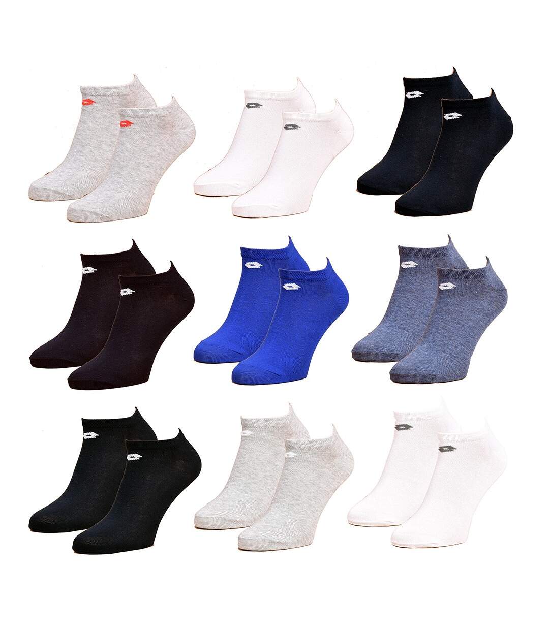 Chaussettes homme LOTTO SNEAKER Pack de 9 Paires Unies Surprise-1