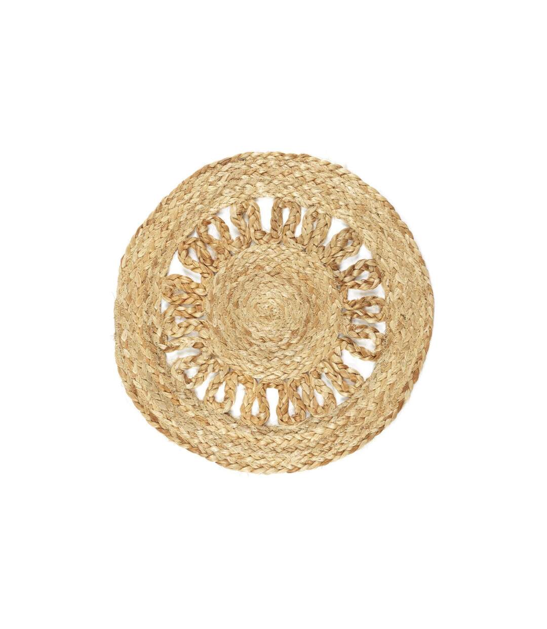 Set de Table Rond Déco Jute Ajouré 35cm Naturel-2