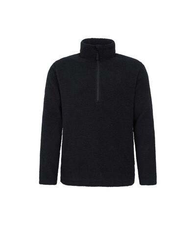 Mens ted borg half zip fleece top black Mountain Warehouse