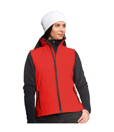 Result Core Womens/Ladies Printable Softshell Bodywarmer (Red / Black) - UTRW3698