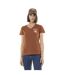 T-shirt femme uni col V avec print devant et dos Burn Vondutch-1