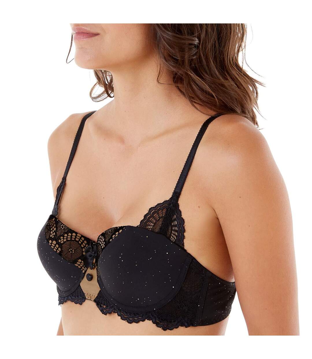 Soutien-gorge ampliforme coque moulée noir/or Golden Eye-2