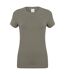 Skinni Fit Womens/Ladies Feel Good Stretch Short Sleeve T-Shirt (Khaki)
