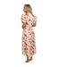 Robe Mi-longue Manches Bouffantes Motif/style Floral Femme Rose Blush AX Paris-3