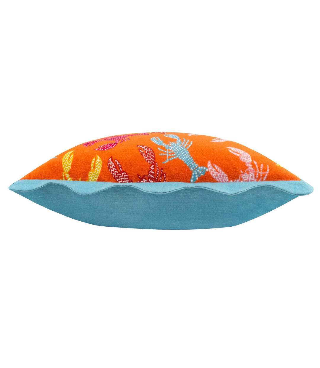 Scalloped crustaceans cushion cover 50cm x 50cm orange/aqua Furn