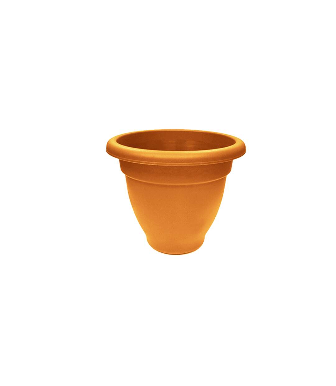 Plastic round planter 20cm terracotta Winchester-1