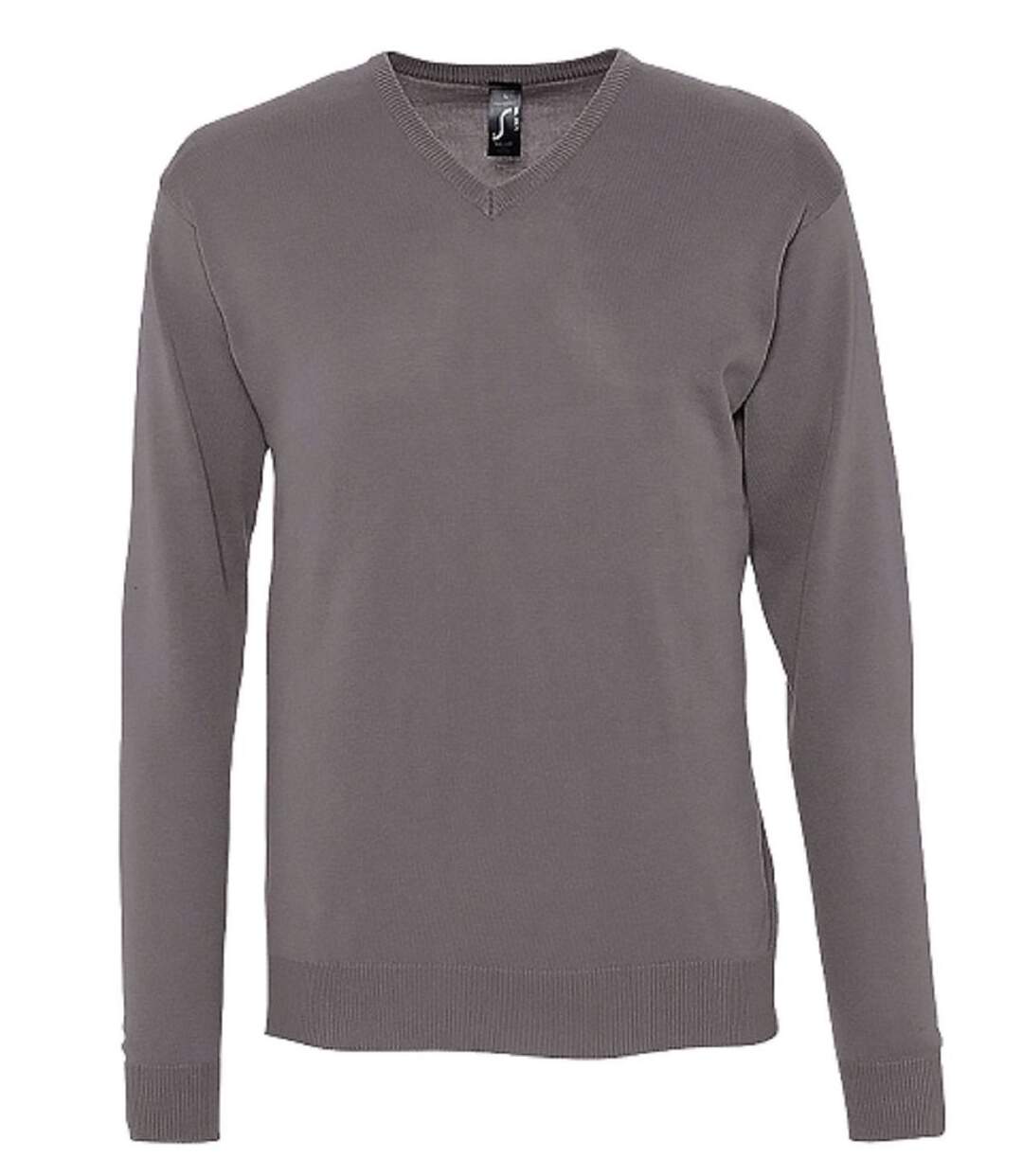 Pull col V - Homme - 90000 - gris moyen-1