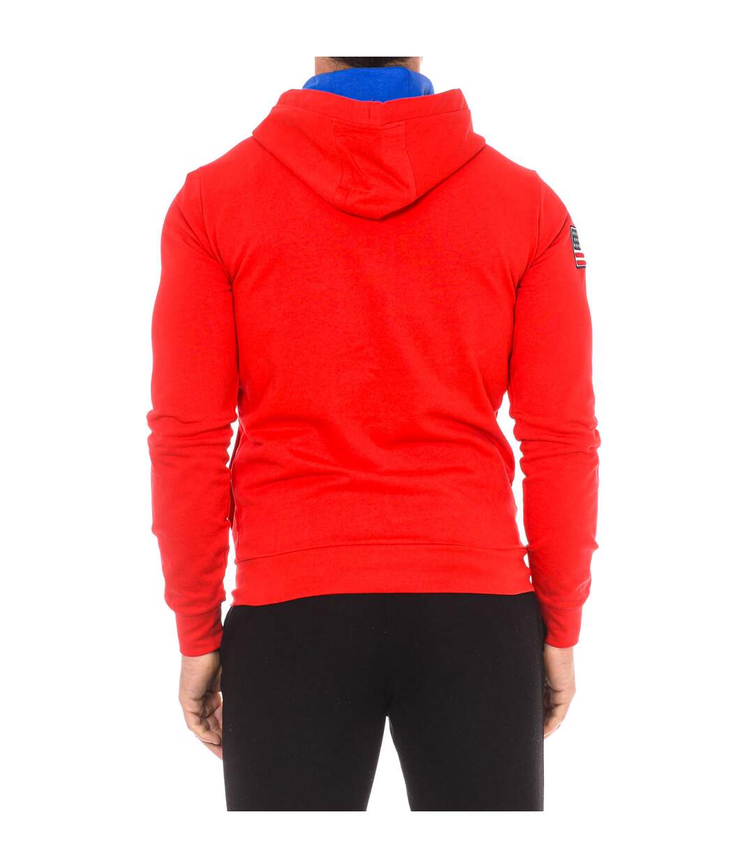 Men's long-sleeved sweatshirt with round neck, hood and zipper 52129-3