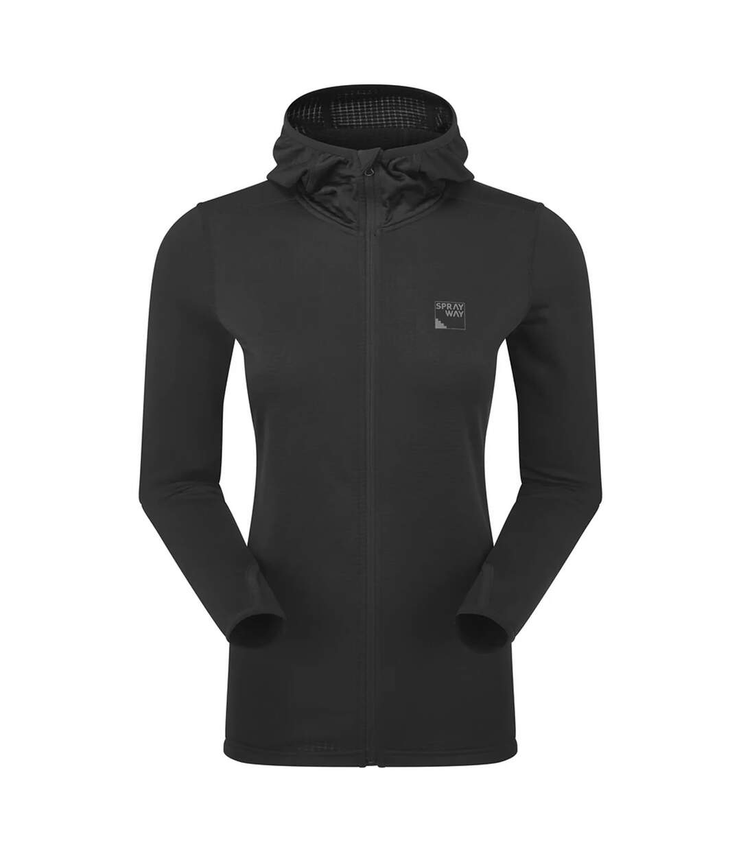 Ladies Soft Fleece Full Zip Hoody Top with Thumb Loops for Winter Hikes-1