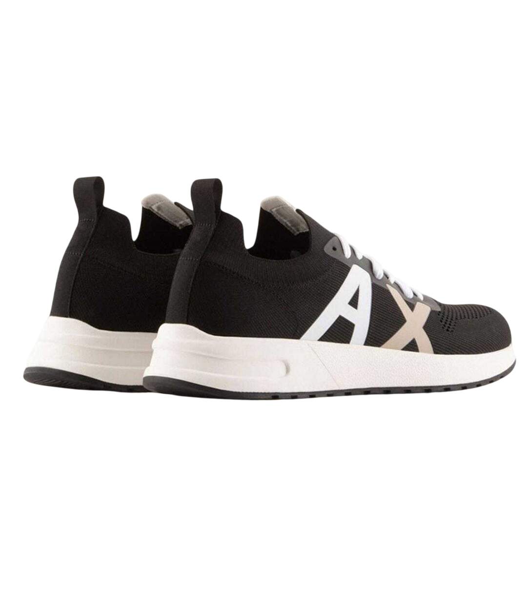 Mens Logo Trainers Black White Armani Exchange-2