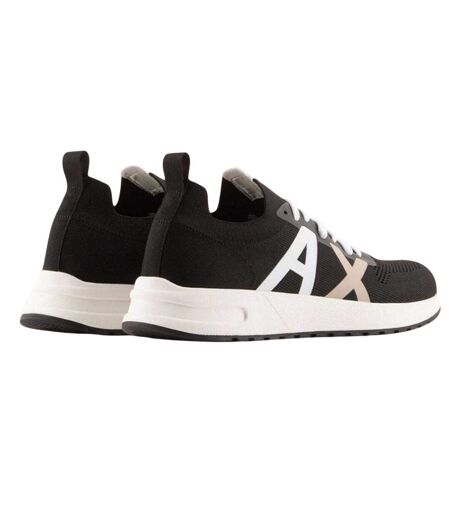 Mens Logo Trainers Black White Armani Exchange