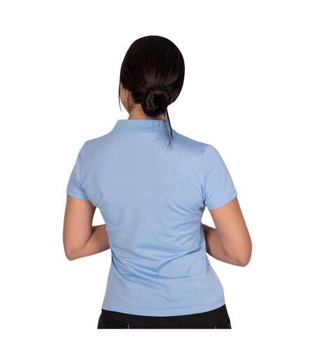 Womens/ladies Classic Micro Pique Golf Polo Shirt Cerulean Island Green