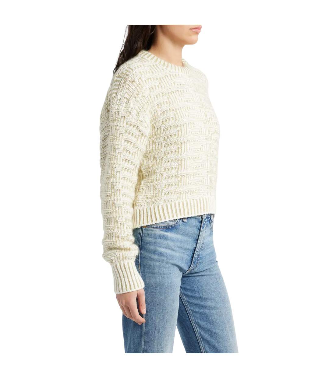 Sweat Manches Longues Femme Blanc Cassé Boss-4
