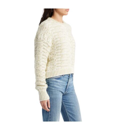 Sweat Manches Longues Femme Blanc Cassé Boss