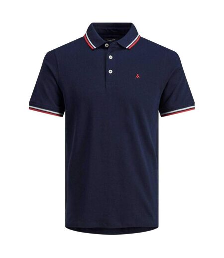 Mens Slim Short-sleeved Polo Shirt Navy Blazer Jack And Jones