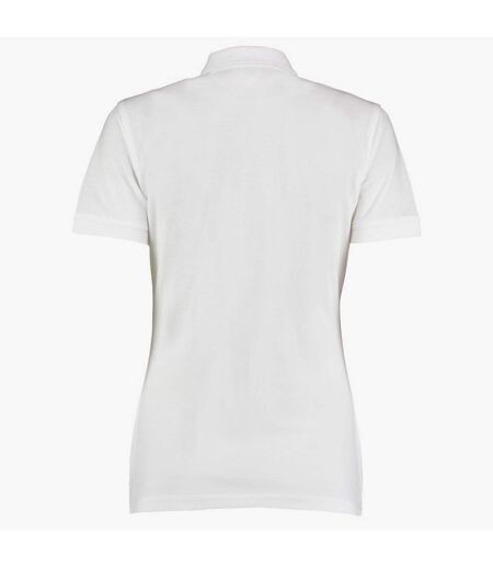 Polo slim à manches courtes femme blanc Kustom Kit