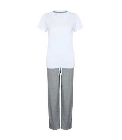 Ensemble de pyjama femme blanc / gris chiné Towel City