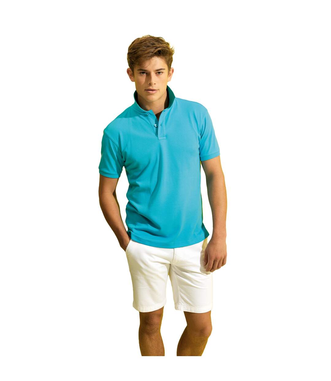 Asquith & Fox Mens Super Smooth Knit Polo Shirt (Turquoise)