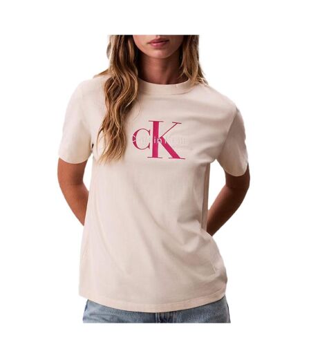 T-Shirt beige femme calvin klein jeans hero
