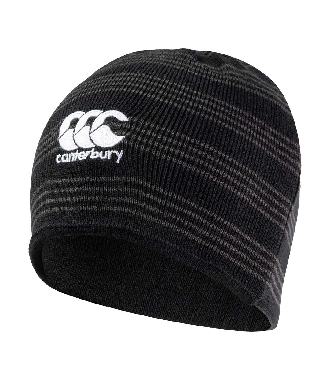 Unisex Adult Embroidered Logo Beanie Black Canterbury-3