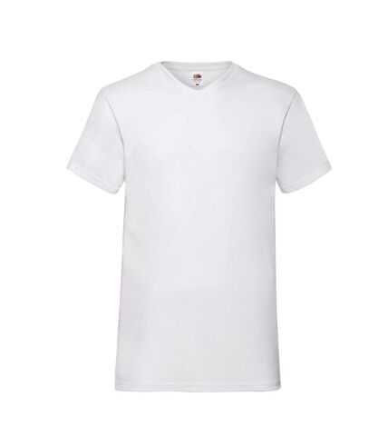 Fruit of the Loom Mens Valueweight Plain V Neck T-Shirt (White) - UTRW9842