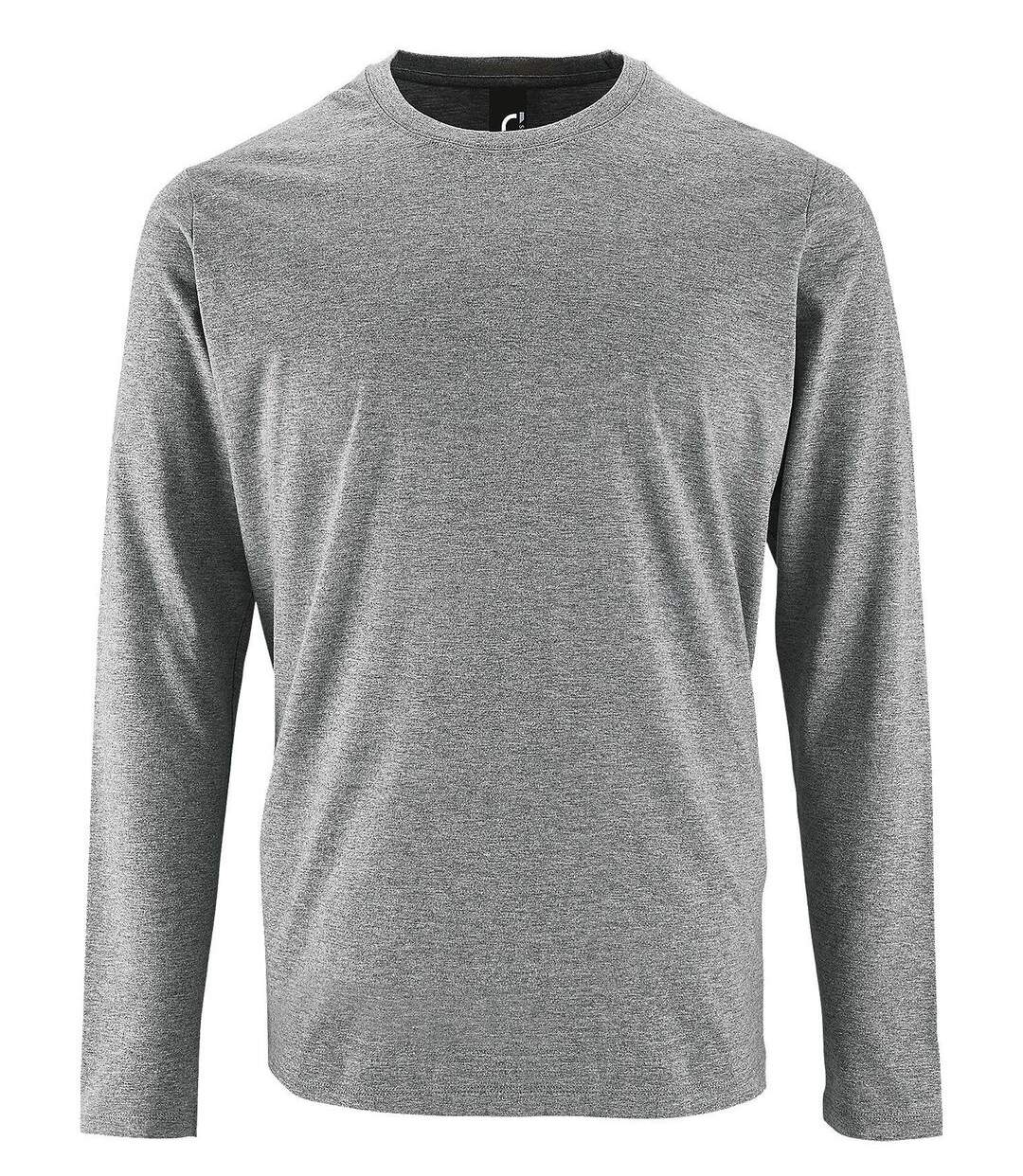 T-shirt manches longues pour homme - 02074 - gris chiné