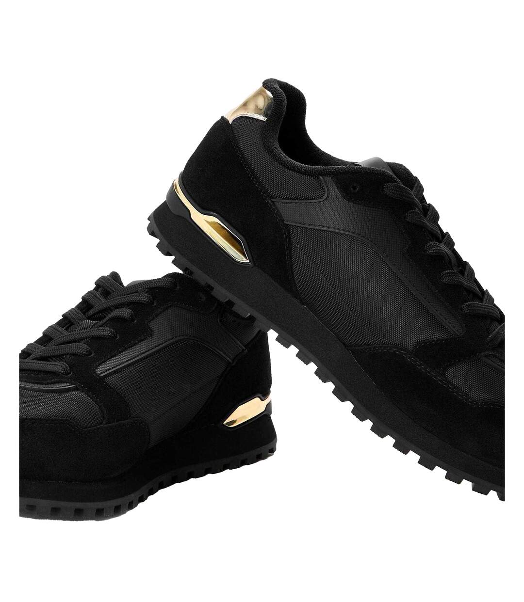 Mens Parkour Athletic Suede Trainers Black Boss-4