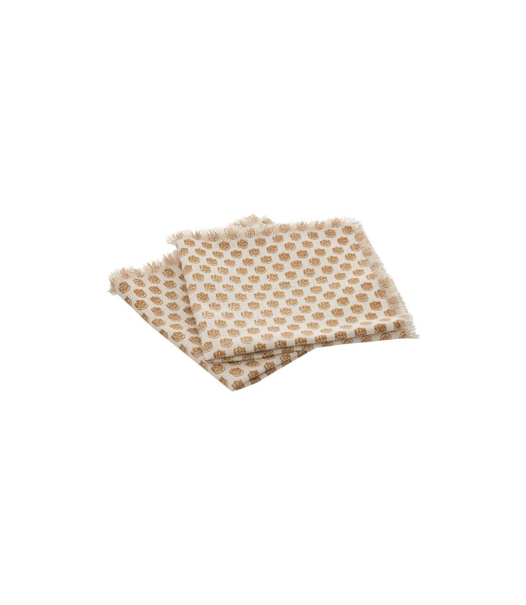 Lot de 2 Serviettes de Table Imprimé Maha 40cm Beige