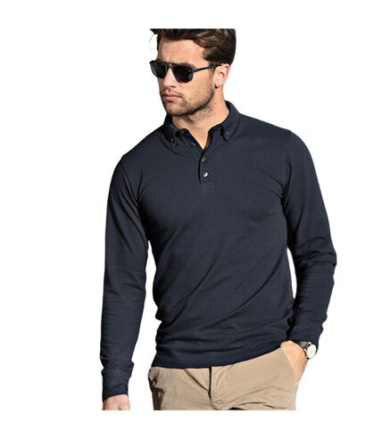 Nimbus Mens Carlington Deluxe Long Sleeve Polo Shirt (Black)