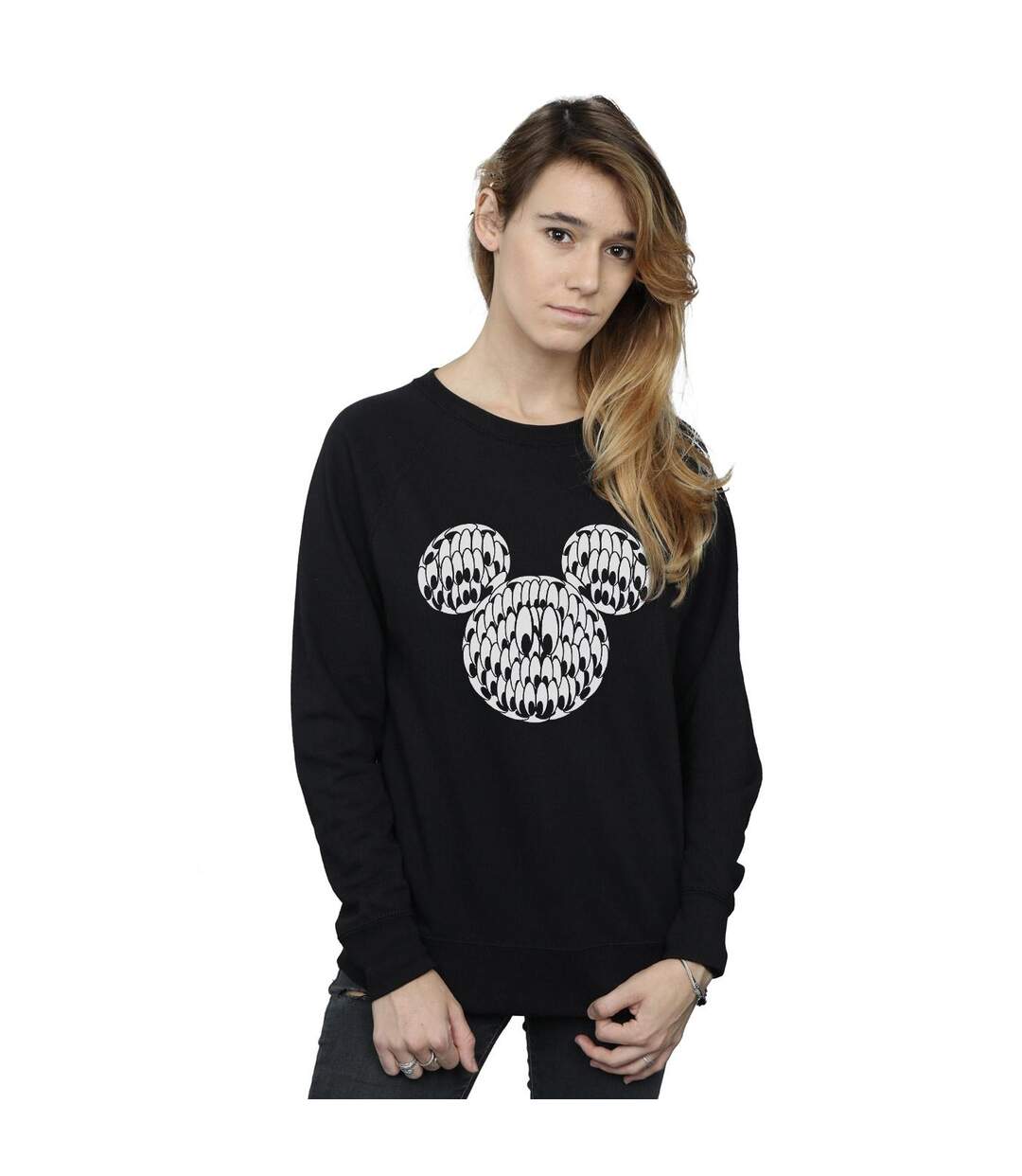 Disney Sweatshirt Womens/Ladies Mickey Mouse Head Of Eyes (Noir) - UTBI28040-2