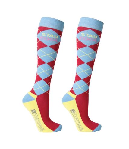 Hy Womens/Ladies Stay Cool Socks (Pack of 3) (Blue/Cerise) - UTBZ4518