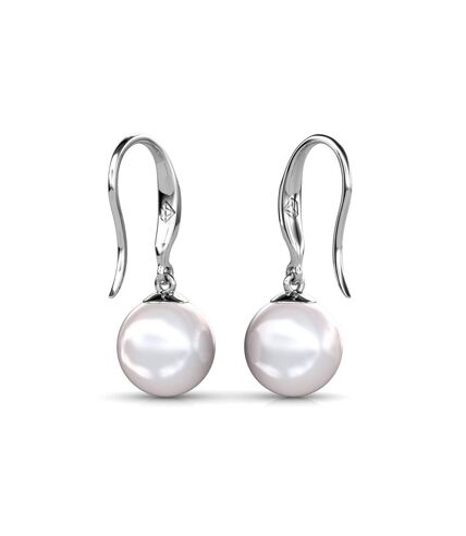 Boucles d'oreilles Pearl Hook, Perle d'Autriche, Cristal d'Autriche