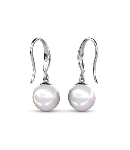 Boucles d'oreilles Pearl Hook, Perle d'Autriche, Cristal d'Autriche