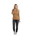 Womens/ladies mila stripe ribbed organic long-sleeved t-shirt caramel Weird Fish