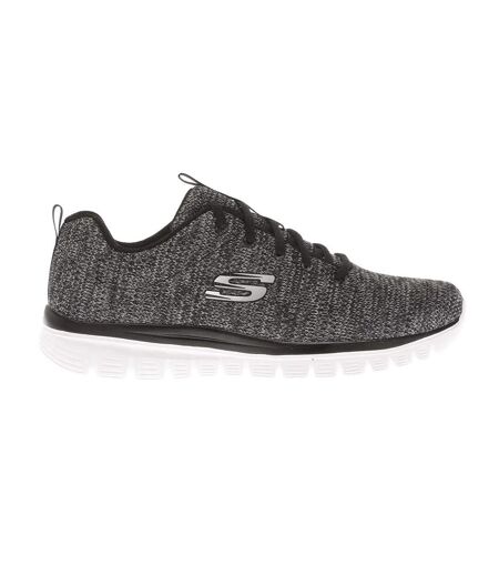 Womens/ladies graceful twisted fortune trainers black/white Skechers