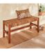 Banc 2 places avec assise tressée en bois SIDOAN - Marron-2