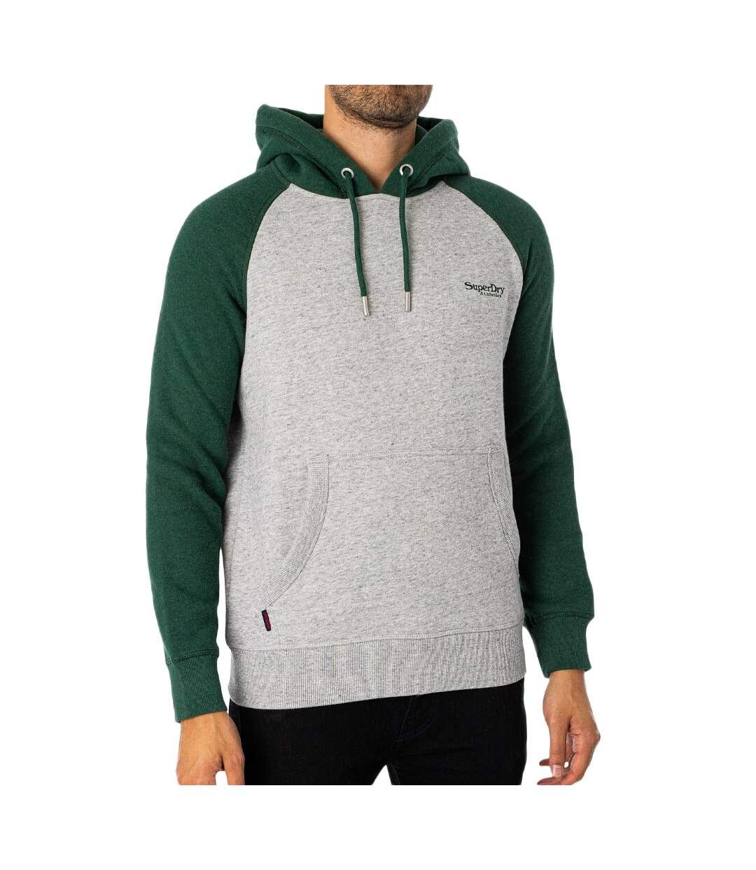 Sweat à Capuche Gris/Vert Homme Superdry Essential Baseball - 3XL-1