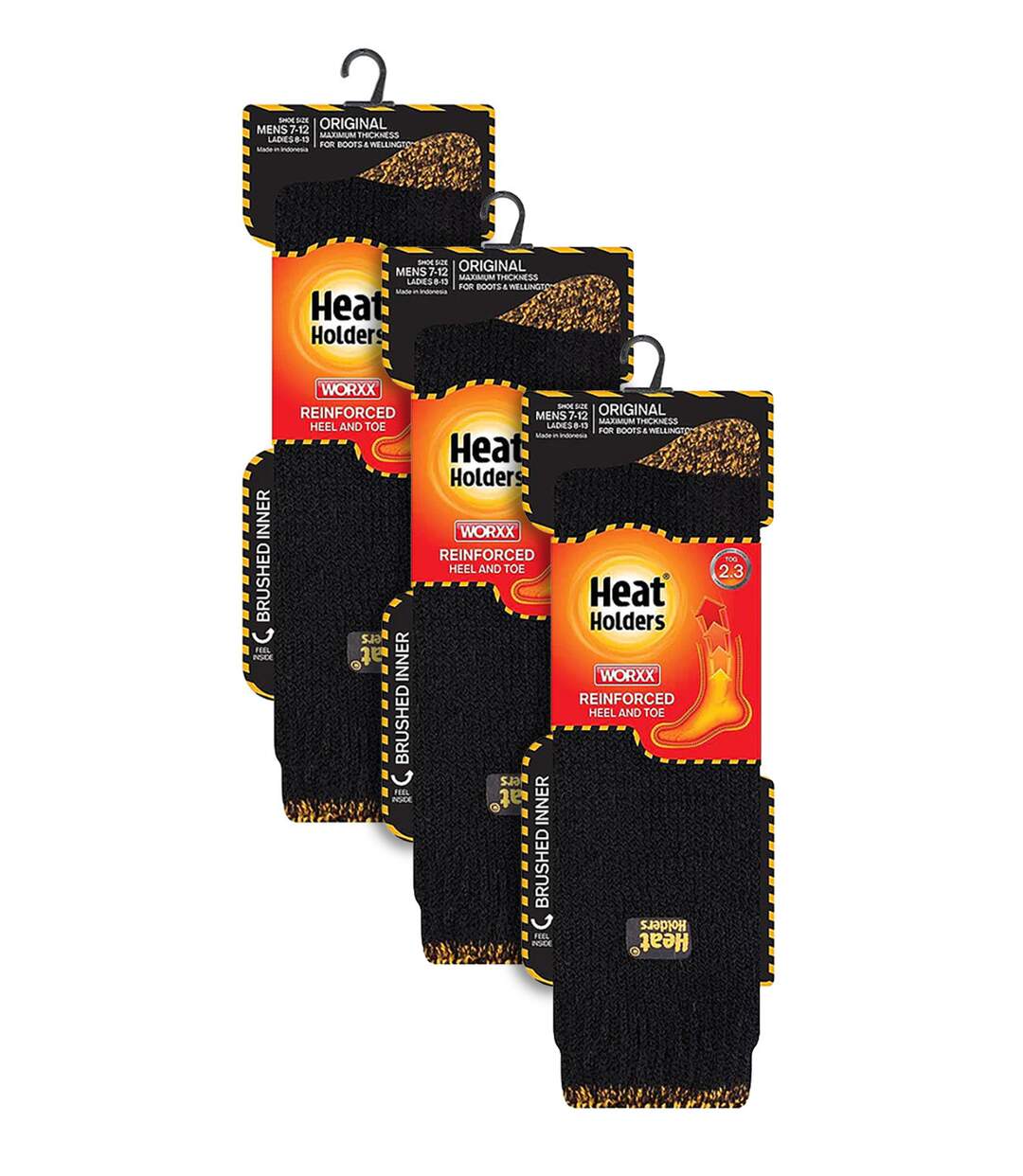 Heat Holders - 3 Pair Mens Long Thermal Work Socks-2