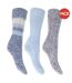 Lot de 3  Chaussettes thermiques épaisses paires femme bleu FLOSO