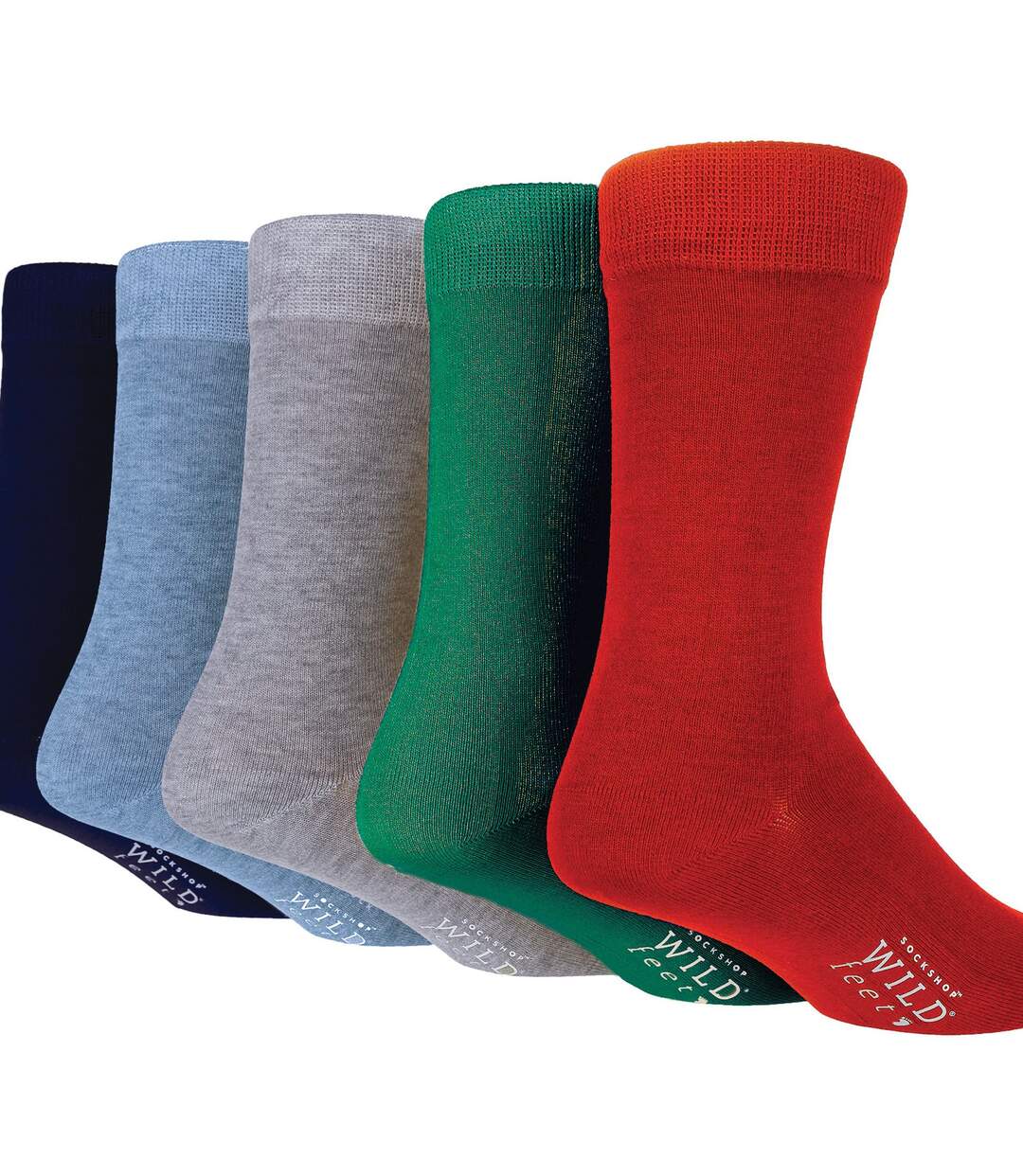 5 Pack Mens Plain Coloured Bamboo Dress Socks-2