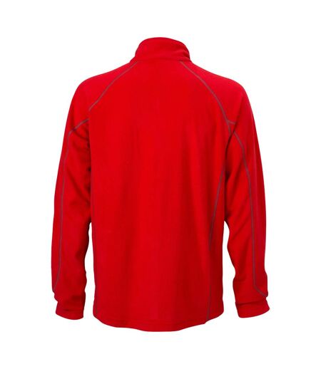 Veste Polaire Homme Rouge Carbone James And Nicholson