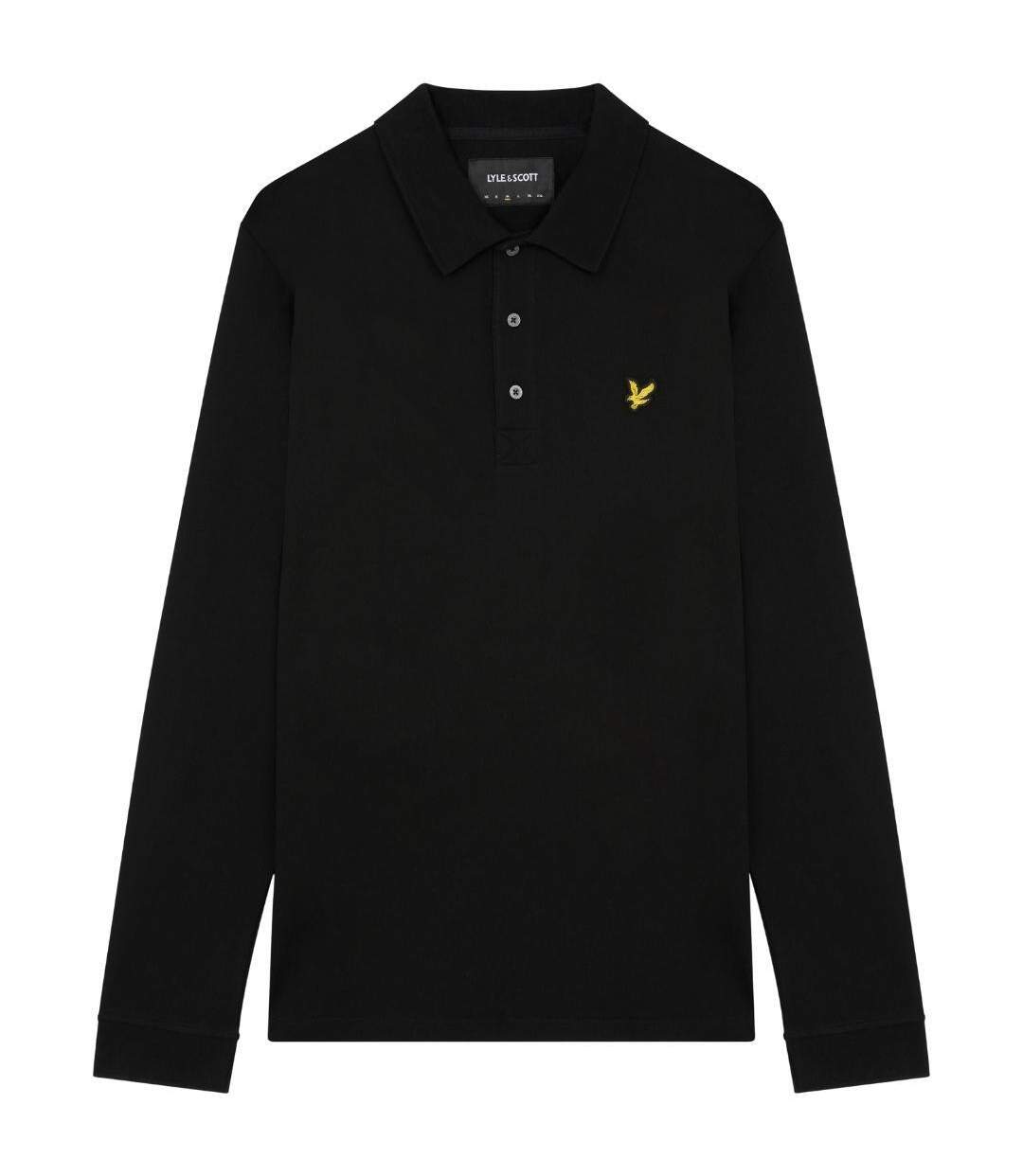 Polo Manches Longues Motif/style Logo Sur Poitrine Homme Noir Vif Lyle & Scott-1