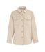 Womens/ladies Wool Long-sleeved Shirt Beige Miso-1