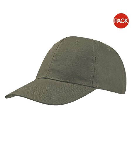 Atlantis Start 6 Panel Baseball Cap (Pack of 2) (Olive) - UTAB416