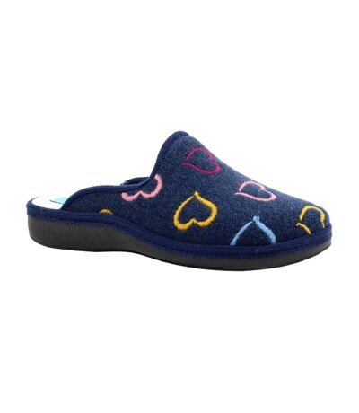 Chaussons mules love femme bleu marine Lunar