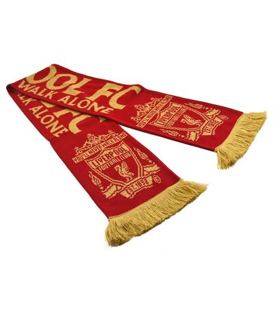 Liverpool FC Echarpe d'hiver unisexe YNWA pour adultes (Rouge / or) (Taille unique) - UTSG18944