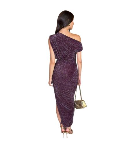 Robe Mi-longue Épaules Dénudées Motif/style Scintillant Femme Pourpre AX Paris