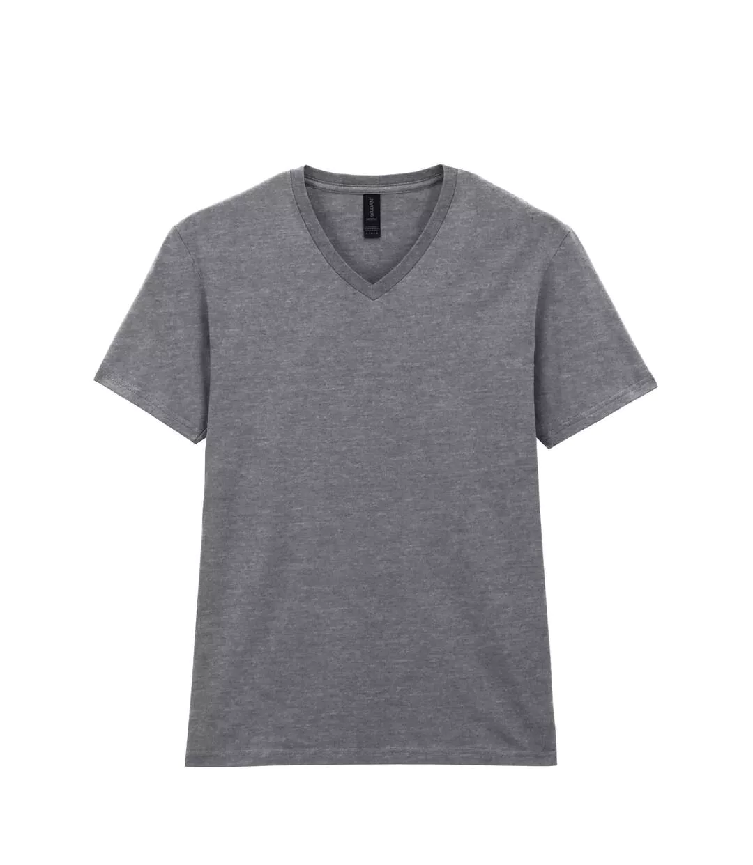 T-shirt À Manches Courtes Et Col En V Homme Gris Chiné Gildan-1