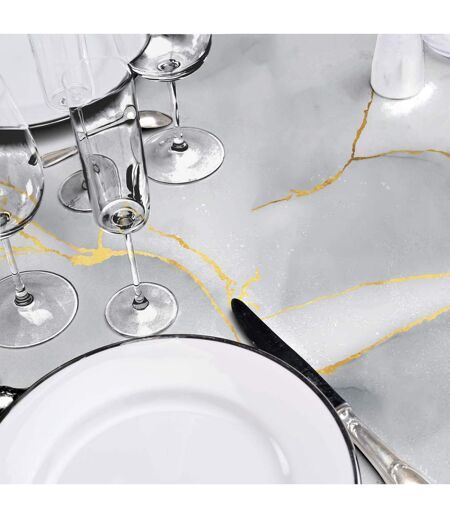 Nappe Toile Cirée Marbrelle 140x240cm Gris