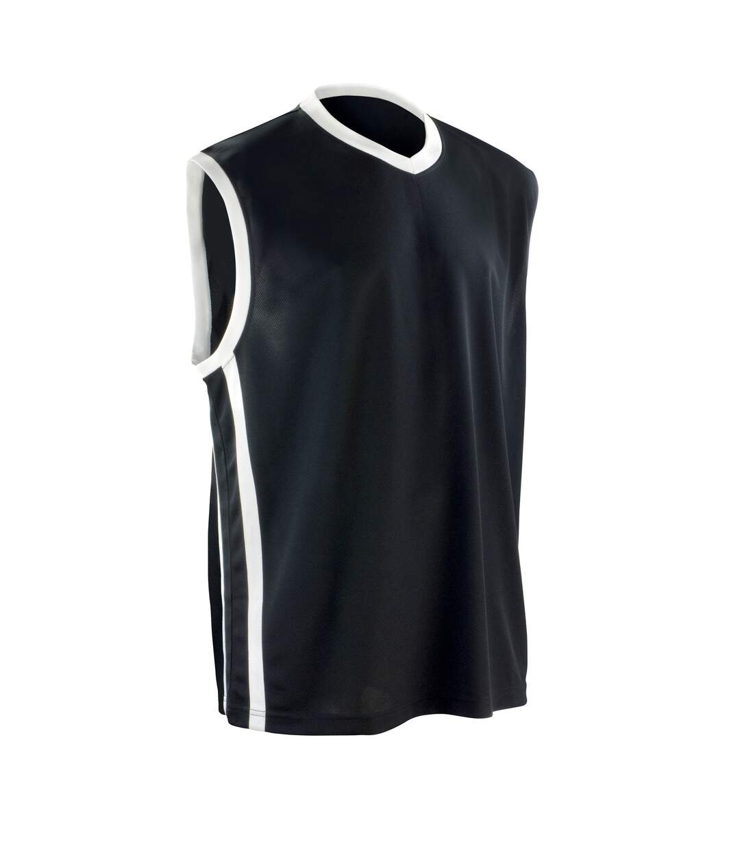 Maillot de basketball sans manche homme noir / blanc Spiro